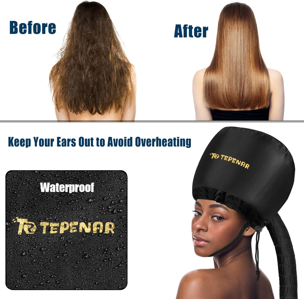 Extra Large Hair Dryer Bonnet Attachment with Soft Adjustable Hood O366300