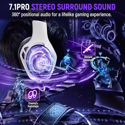 Wireless Gaming Headset for PS5 PS4 PC Switch, 2.4GHz USB & Type-C, 7.1 Surround Sound Q2564