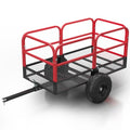 Heavy Duty ATV Trailer Dump Car, Utility Steel Yard Trailer, 1700-Pound Capacity Garden Dump Carts, Hand Pull or Foot Pedal Dump Cart for ATV, UTV, Lawn Mowers and Tractors