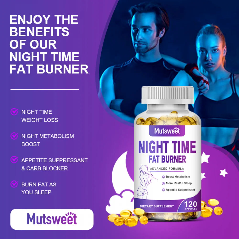 (2 Pack) Night Time Fat Burner Weight Loss Pills for Women & Men, Appetite Suppressant, 240 Veggie Capsules J217