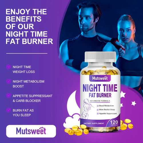 (2 Pack) Night Time Fat Burner Weight Loss Pills for Women & Men, Appetite Suppressant, 240 Veggie Capsules J217