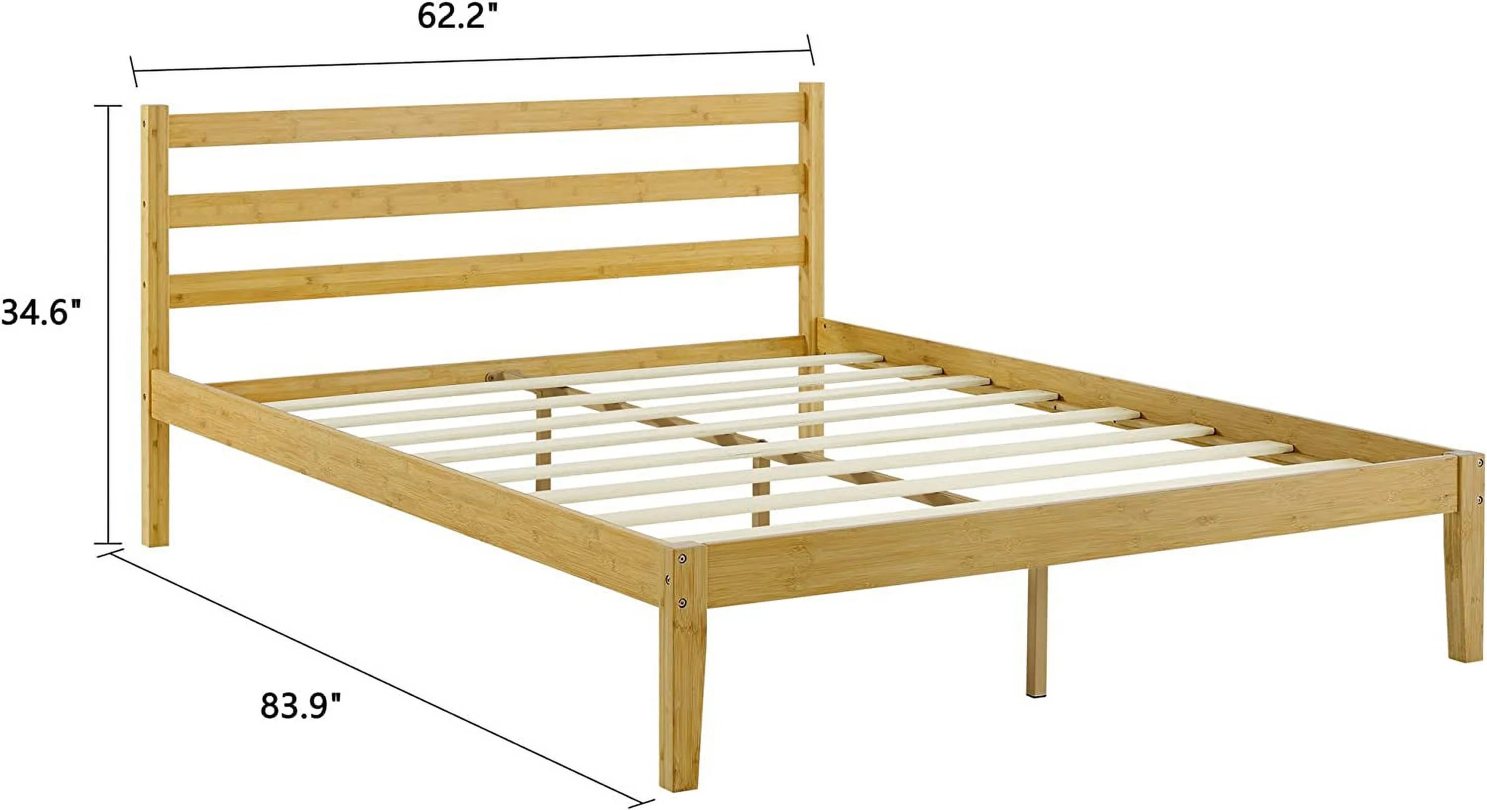 Classic Bamboo Queen Platform Bed Frame with Headboard G418582