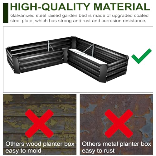 EDOSTORY Metal Raised Garden Bed Kit 8x4x2ft Galvanized Planter Box Outdoor V763