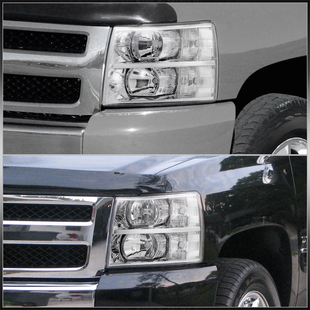 AJP Distributors Chrome Housing Clear Lens Headlights for Chevy Silverado 2007-2014 L960