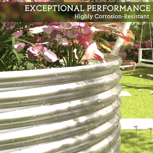 2 Pack 6x3FT Tall Galvanized Raised Garden Bed for Vegetables, Steel, Above Ground X698474