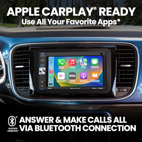 BOSS Audio Systems BCP62 6.2" Double Din Car Stereo with Apple CarPlay, Bluetooth, AM/FM I57328