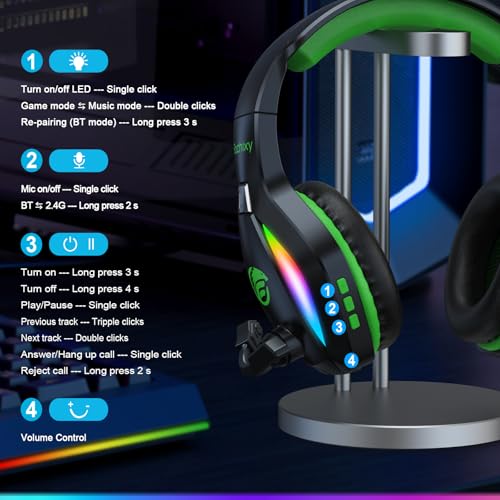 FC100 Wireless Gaming Headset with Microphone for PS5, PS4, PC, Mac, Switch P7184