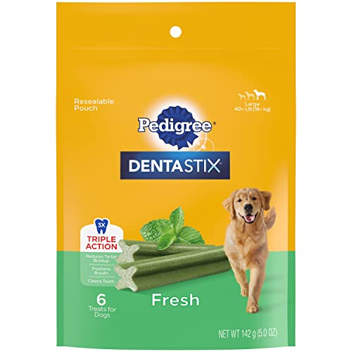 PEDIGREE DENTASTIX Large Dog Dental Treats Original Flavor Dental Bones, 2.08 lb. Value Pack (40 Treats)