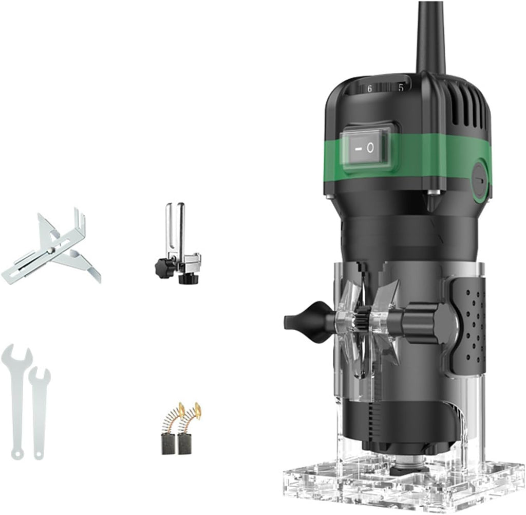 Trim Router,Wood Router Tool Electric Hand Trimmer Laminate Milling Engraving Hand Machine Joiner Cutting Palmming Tool 33000RPM 110V 800W Slotting Carving 6.35mm Collets Woodworking Tool
