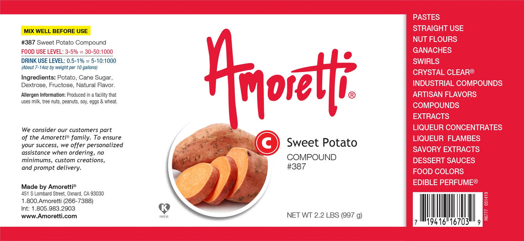Amoretti Sweet Potato Compound 8 oz - Natural Flavors, Kosher, TTB Approved V84428
