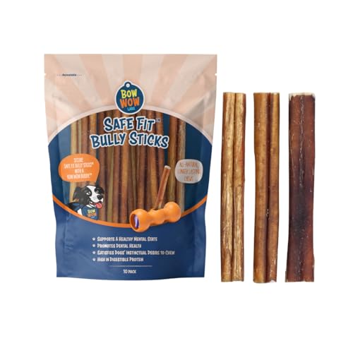 Bow Wow Labs 6" Safe Fit 100% Beef Bully Sticks - 10 Pack (Midsize)