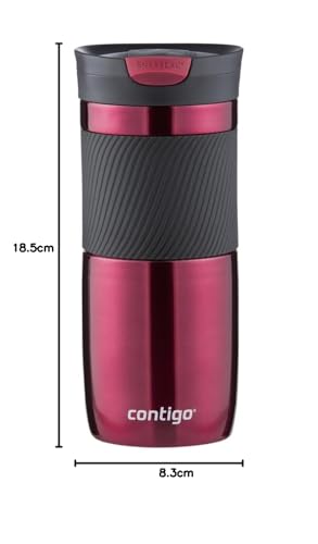 Contigo Byron Snapseal Travel Mug, Stainless Steel, 590ml, Black I34141