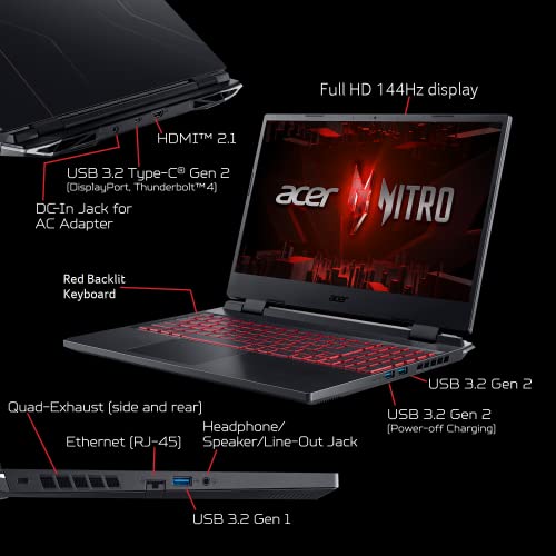 Acer Nitro V Gaming Laptop 15.6" FHD 144Hz, RTX 2050, i5-13420H O78707