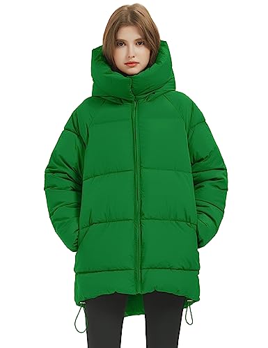 Women’s Winter Hooded Quilted Puffer Jacket Mid-Length Warm Coat D58854