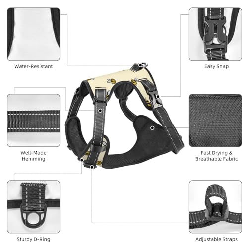 Reflective Adjustable Gothic Mushroom Dog Harness for Small Medium Pets V80332