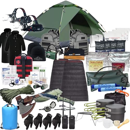 Luxury 72 Hour Survival Backpack with Supplies - Ultimate Bug Out Bag Backpack - Go Bag Emergency Backpack w/Complete Tactical Survival Kit - Bug Out Bag Survival Kit