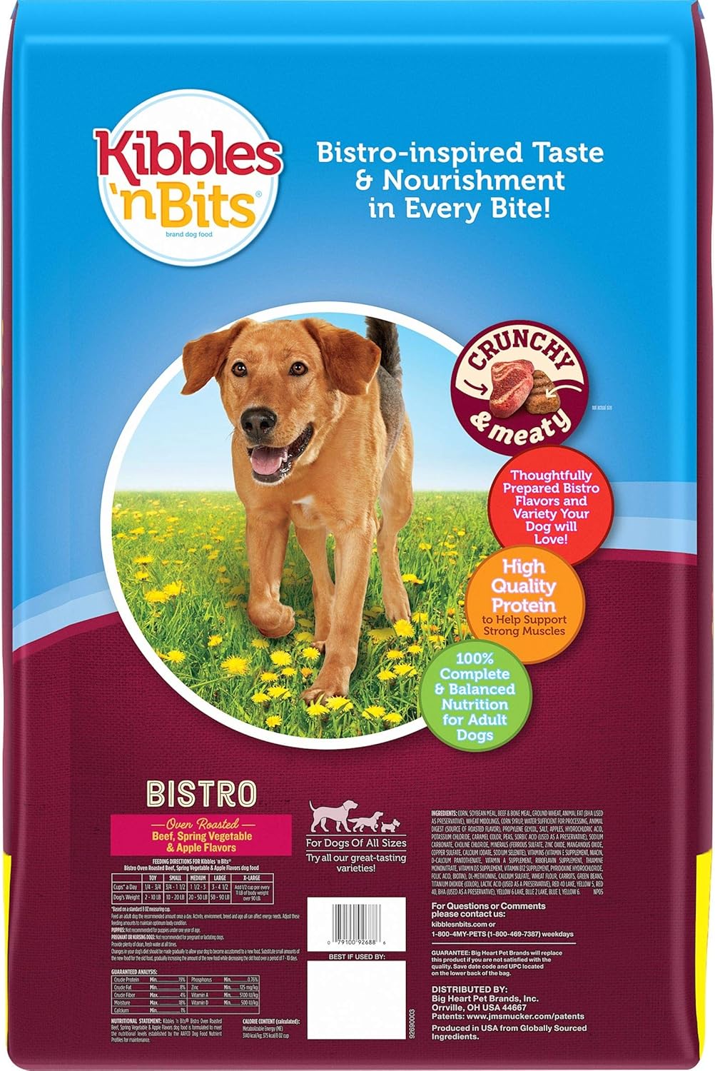 Kibbles 'N Bits Bistro Oven Roasted Beef & Vegetables Dry Dog Food, 50 Lb Q4510