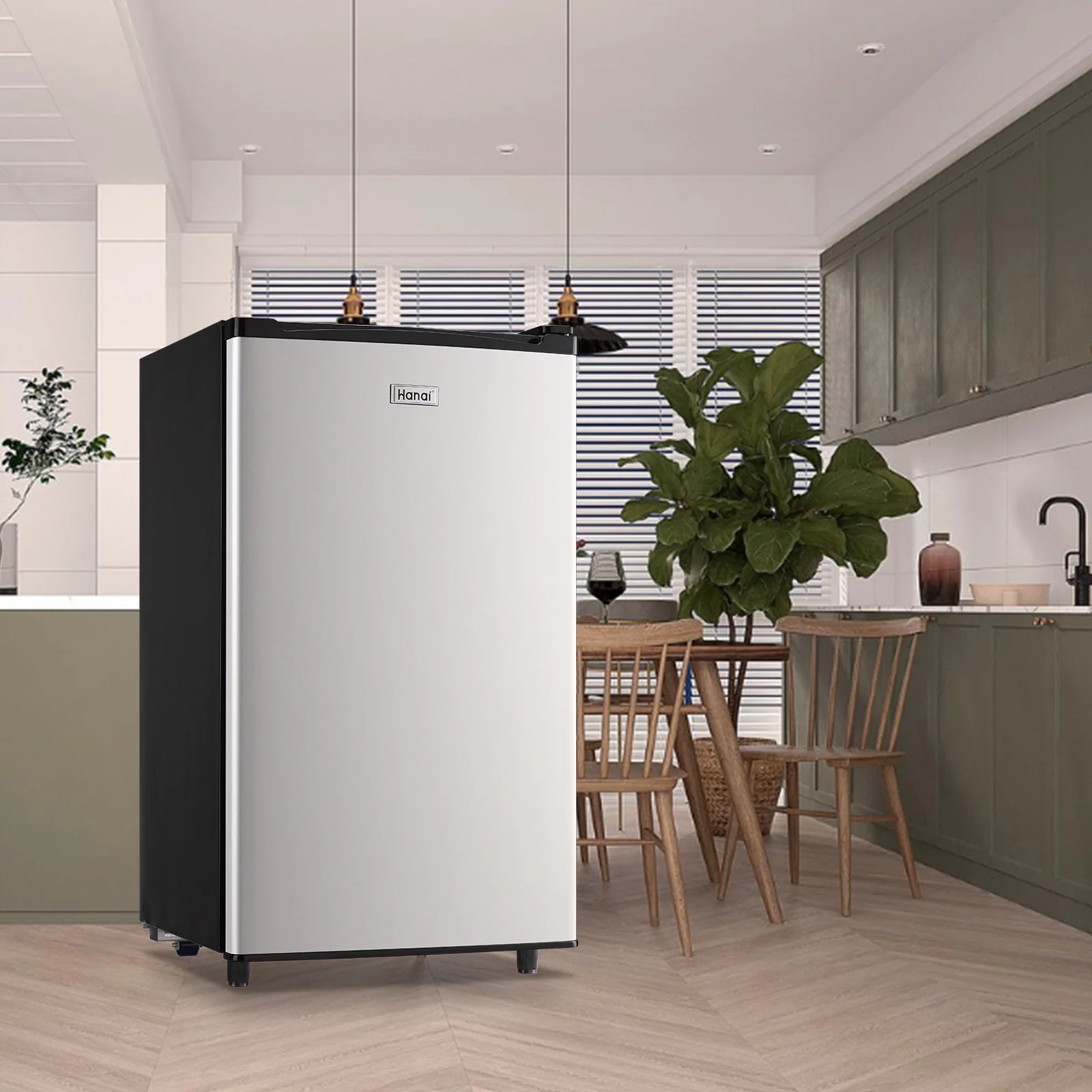 WANAI Mini Refrigerator 3.2 Cu.Ft Single Door, Black E553