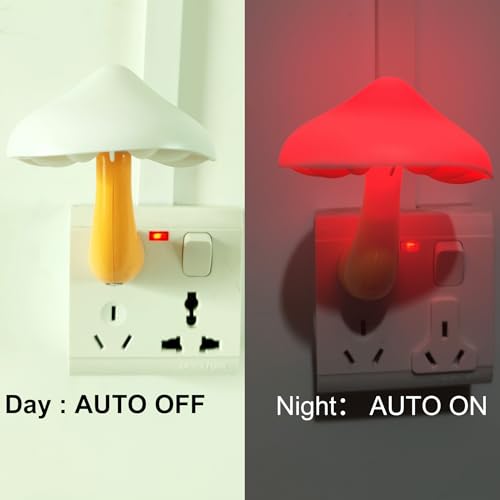 AUSAYE 5Pack Sensor LED Night Light Plug in Mushroom Lamp for Bedroom G797882