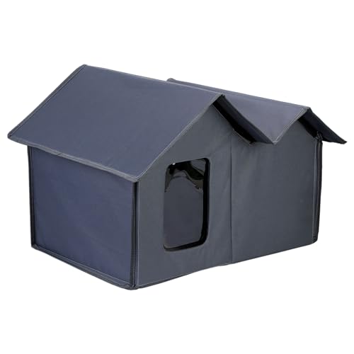 2THESTARS Outdoor Cat House Waterproof - Insulated Shelter for Outdoor Cats, Weatherproof & All-Seasons Feral Cat Home with Removable Washable Cover - Ideal for Cats & Dogs, Easy Fold Storage