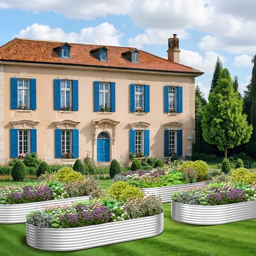 Galvanized Raised Garden Bed 6x2FT 4 Pack Metal Outdoor Planter Box H784414