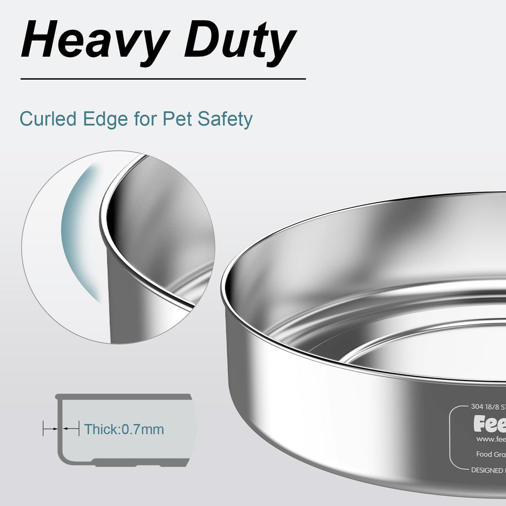 Stainless Steel Dog Bowl with Non-Slip Rubber Base, 42oz J999447