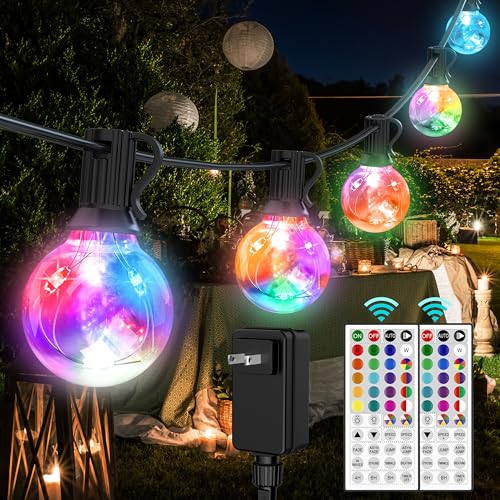 G40 LED Outdoor String Lights 30FT Connectable Waterproof with Remote I154