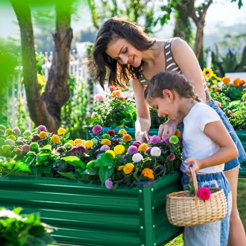 Land Guard Galvanized Raised Garden Bed with Legs, 48×24×32in Metal Elevated Planter Box Z11926