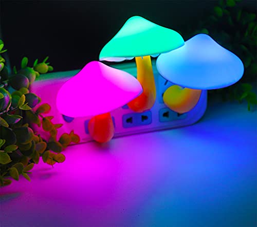 AUSAYE 5Pack Sensor LED Night Light Plug in Mushroom Lamp for Bedroom G797882