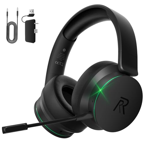RYR Wireless Gaming Headset for Xbox, PS5, PS4, Bluetooth 5.3, Blackwhite W501869