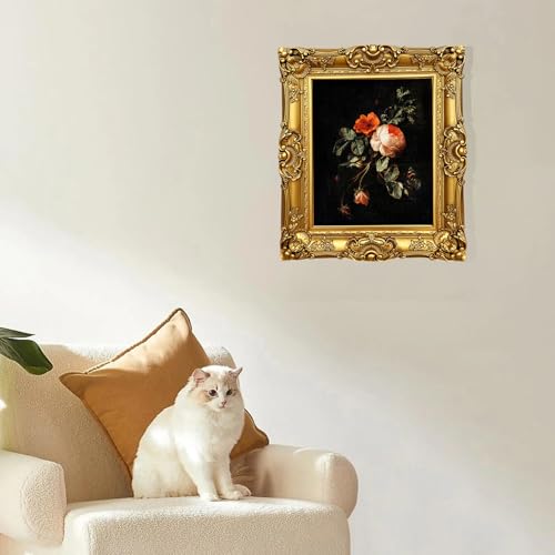 Vintage 8x10 Picture Frame Black Gothic Antique Tabletop Wall Hanging Q4235
