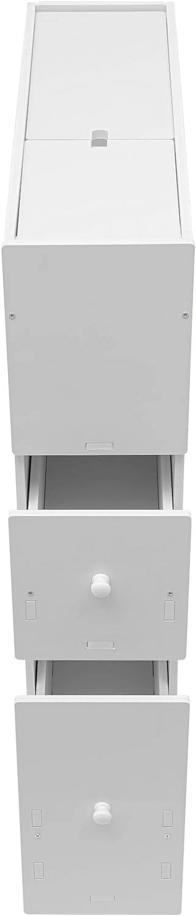 Slim Bathroom Storage Cabinet with Toilet Roll Holder on Wheels H204