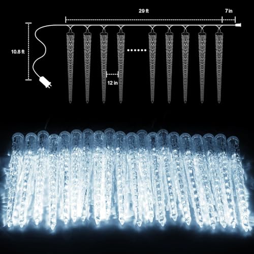 Brightown Christmas Meteor Shower Lights Outdoor 30ft 720 LED Waterproof Blue T277924