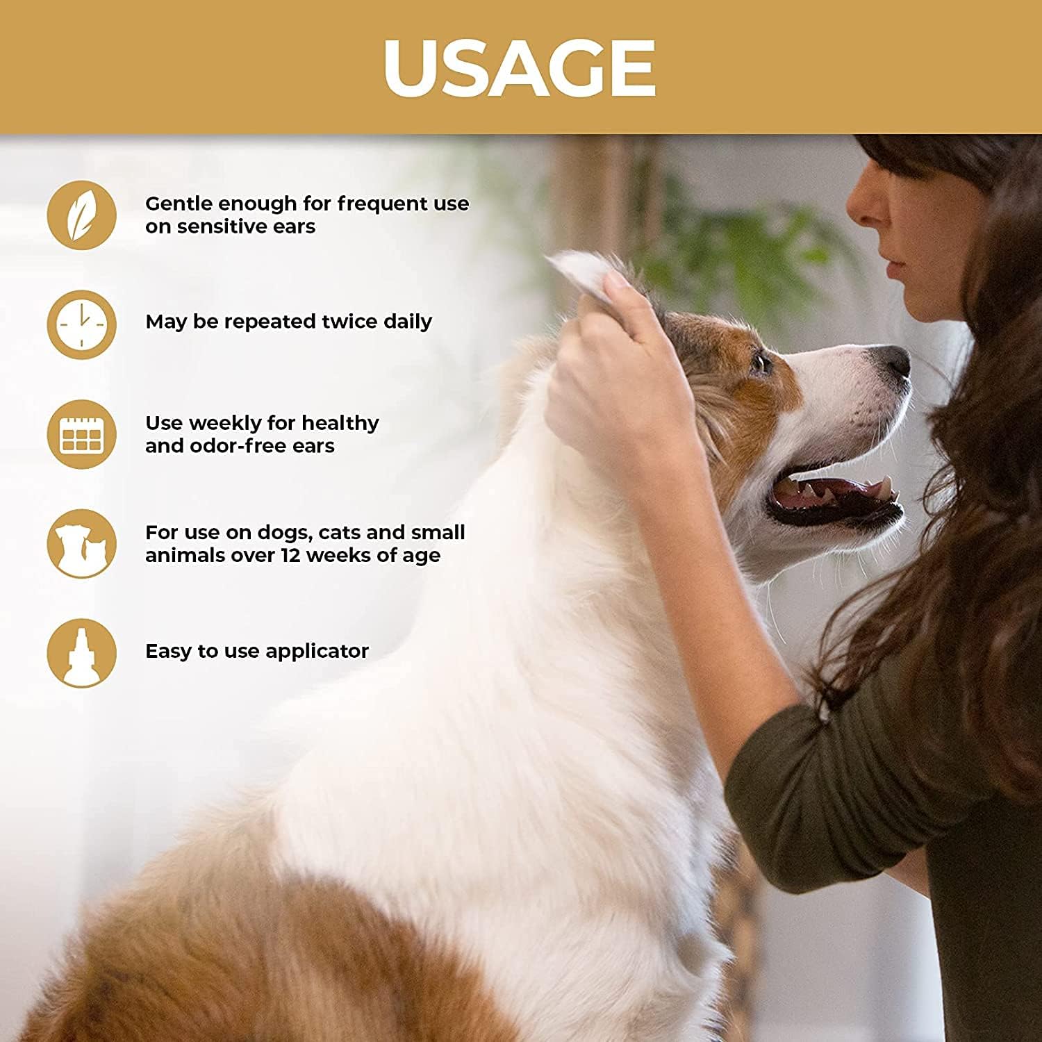 Veterinary Formula Clinical Care Ear Therapy, 4 oz. – Medicated Ear Drops for Dogs and Cats – 3 Pack P9954