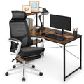 MoNiBloom Computer Desk & Chair Set, Ergonomic High Back Chair and Study Writing Table with Display Bookshelf, Black