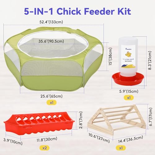 Pawaboo Small Animals Playpen, Waterproof Pet Cage Tent with Zippered Cover, Portable Outdoor Yard Fence, Green C9530