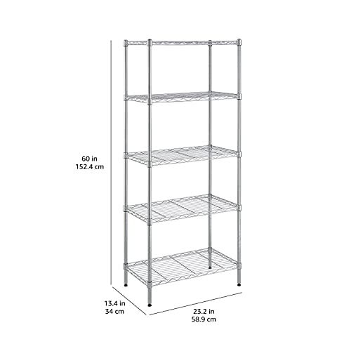 Amazon Basics 3-Shelf Adjustable Steel Wire Rack Storage Shelving, Chrome D243