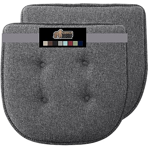 GORILLA GRIP Slip Resistant Chair Cushions, Memory Foam, Set of 2, Beige W525