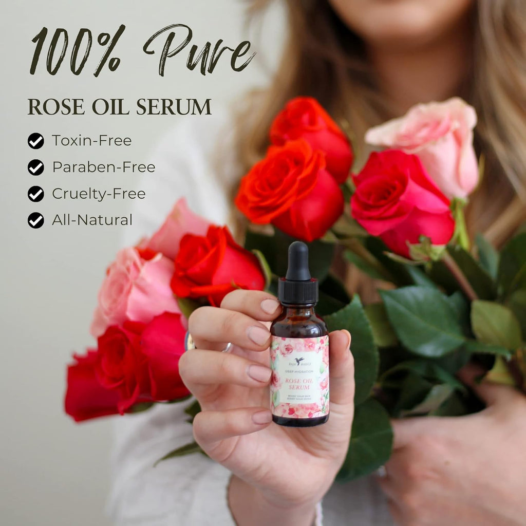 Rose Oil for Face and Skin, Hydrating Moisturizer, 1 oz U9619