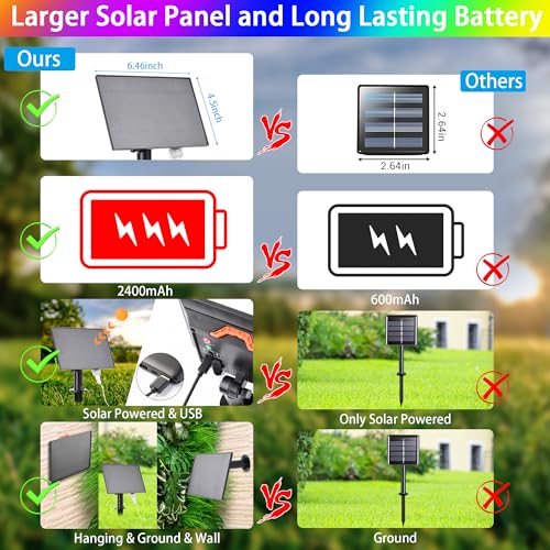 99FT Solar Rope Lights Outdoor Waterproof 300 LED with Remote Control W311